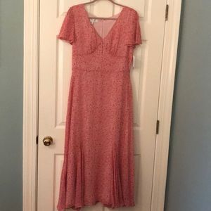 Red silk dress NWT